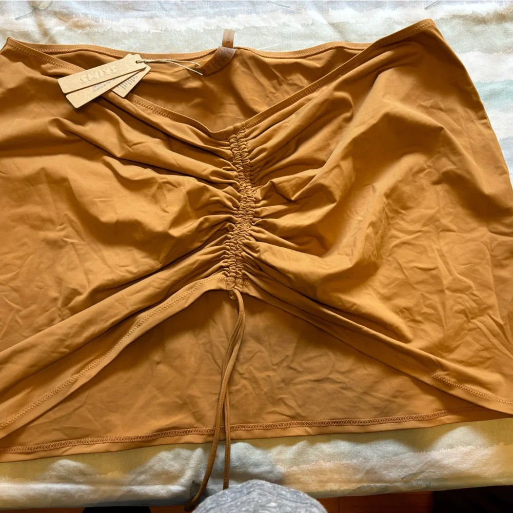 Skims‎ recycled swim ruched mini skirt NWT